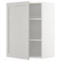 METOD Wall cabinet with shelves, white/Lerhyttan light grey, 60x80 cm