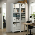 BESTÅ Storage combination with doors, white, Lappviken/Stubbarp light grey-beige, 120x42x202 cm