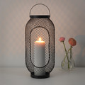 TOPPIG Lantern for block candle, black, 49 cm