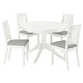 ROSENTORP / NÄSINGE Table and 4 chairs, white/Tibbleby beige-grey white, 110/155 cm