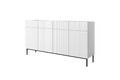 Cabinet with 4 Doors & 4 Drawers Nicole 200cm, matt white, black legs