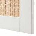 BESTÅ Wall cabinet with 2 doors, white Studsviken/white woven poplar, 60x22x128 cm