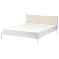 KLEPPSTAD Bed frame, white/Vissle beige, 140x200 cm