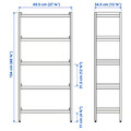 EKENABBEN Open shelving unit, aspen/white, 70x34x154 cm