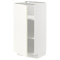 METOD Base cabinet with shelves, white/Vallstena white, 40x37 cm