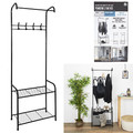 Coat Rack with Shoe Storage, black