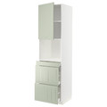 METOD / MAXIMERA Hi cab f micro combi w door/3 drwrs, white/Stensund light green, 60x60x220 cm