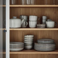 GLADELIG Side plate, grey, 20 cm