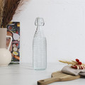 Glass Bottle 1L, stripes