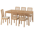 EKEDALEN / EKEDALEN Table and 6 chairs, oak/Hakebo beige oak effect, 180/240 cm