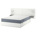 NORDLI Bed frame with storage and mattress, with headboard white/Valevåg extra firm, 160x200 cm