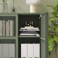 IVAR Cabinet with doors, grey-green mesh, 80x83 cm