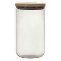 Elegant Glass Storage Jar with Bamboo Lid 1l, grey