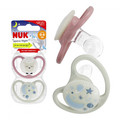 NUK Soother Pacifier Space Night 2pcs 0-6m, pink/grey