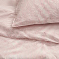 SOLFIBBLA Duvet cover and 2 pillowcases, white red/stripe, 200x200/50x60 cm