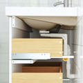 HAVBÄCK / ORRSJÖN Wash-stnd w drawers/wash-basin/tap, beige/white marble effect, 82x49x71 cm