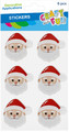 Self-Adhesive Santa Claus Sticker Decorations, 6 pcs