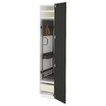 METOD / MAXIMERA high cabinet with cleaning interior, white/Nickebo matt anthracite, 40x60x200 cm