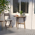ASKHOLMEN Table for wall+1 fold chr, outdoor, grey-brown stained, Kuddarna beige