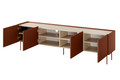 Four-Door TV Cabinet Desin 220, ceramic red/nagano oak