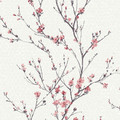 GoodHome Vinyl Wallpaper on Fleece Teff, pink flowers
