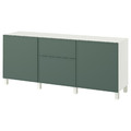 BESTÅ Storage combination with drawers, Krukmakare dark grey-green/Stubbarp white, 180x42x74 cm