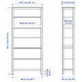 HEMNES Bookcase, red stained/light brown stained, 90x197 cm