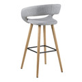 Bar Stool Grace, low, light grey
