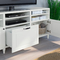 BESTÅ TV storage combination/glass doors, white/Smeviken/Kabbarp white clear glass, 180x42x192 cm