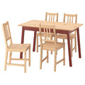 PINNTORP / PINNTORP Table and 4 chairs, light brown stained red stained/light brown stained, 125 cm