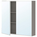 ENHET Mirror cabinet with 2 doors, grey, 80x15x75 cm