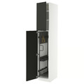 METOD High cabinet with cleaning interior, white/Nickebo matt anthracite, 40x60x220 cm