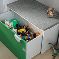 SMÅSTAD Bench with toy storage, white, green, 90x50x48 cm