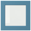 LERHYTTAN Glass door, blue, 40x40 cm
