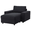 VIMLE Cover for chaise longue, with wide armrests/Saxemara black-blue