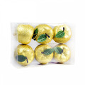 Glitter Apple Christmas Ornaments, Gold, Pack of 6