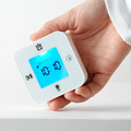 KLOCKIS Clock/thermometer/alarm/timer, white, 7x7 cm