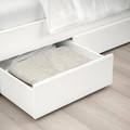 SONGESAND Bed frame with 4 storage boxes, white, 140x200 cm