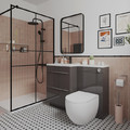 GoodHome Walk-in Shower Enclosure Ahti 120 cm, chrome/black
