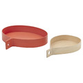 OMMJÄNGE Tray, set of 2, orange/birch veneer