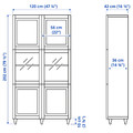 BESTÅ Storage combination w glass doors, white Sutterviken, Sindvik white clear glass, 120x42x202 cm