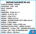 Cobi Blocks Morane-Saulnier MS.406 317pcs 8+