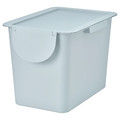 TRÖSKNING Bin with lid, light grey-blue, 25 l