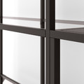 VITTSJÖ Storage combination, black-brown/glass, 200x36x175 cm