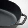 VARDAGEN Casserole with lid, enamelled cast iron matt/black, 6.5 l