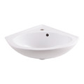 GoodHome Corner Ceramic Wall-mounted Wash-Basin Vedi 38.5 x 38.5 cm, white