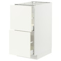 METOD / MAXIMERA Base cb 2 fronts/2 high drawers, white/Vallstena white, 40x60 cm