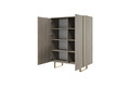 Two-Door Cabinet Verica 120 cm, biscuit oak/gold legs