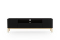 TV Cabinet Nicole 200cm, matt black, gold legs