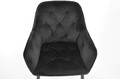 Glamour Chair with Armrests EMMA, velvet, black
